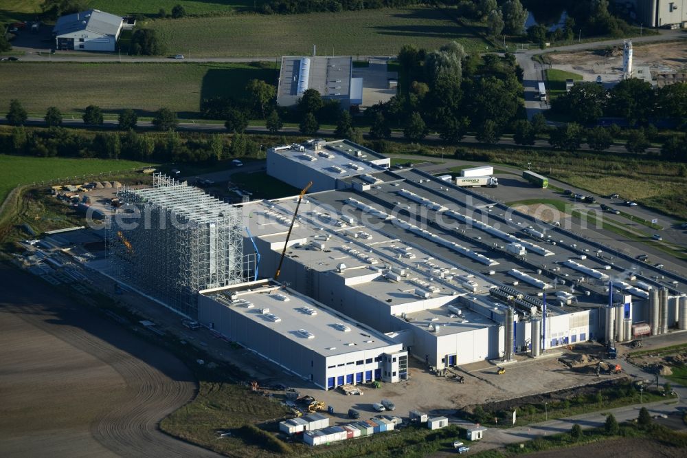 Boizenburg/Elbe from the bird's eye view: Building and production halls on the premises of Sweet Tec GmbH in Boizenburg/Elbe in the state Mecklenburg - Western Pomerania