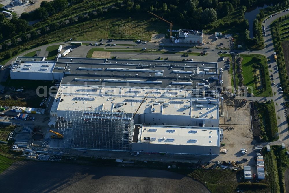 Boizenburg/Elbe from the bird's eye view: Building and production halls on the premises of Sweet Tec GmbH in Boizenburg/Elbe in the state Mecklenburg - Western Pomerania