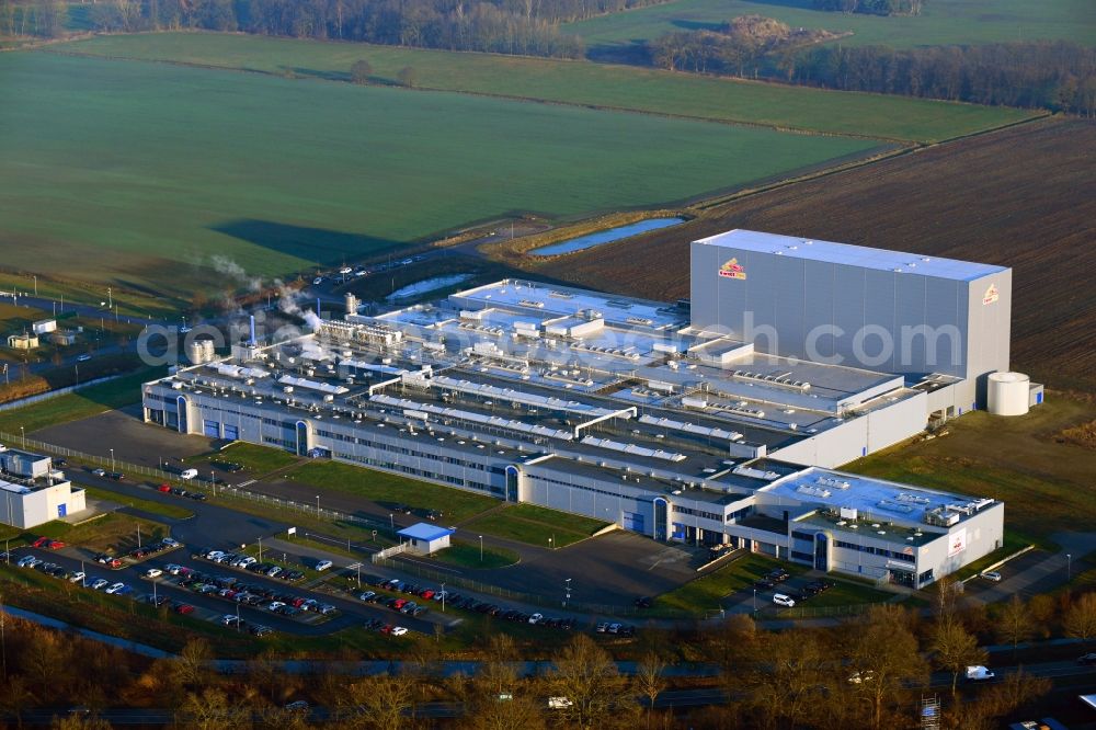 Boizenburg/Elbe from the bird's eye view: Building and production halls on the premises of Sweet Tec GmbH in Boizenburg/Elbe in the state Mecklenburg - Western Pomerania, Germany