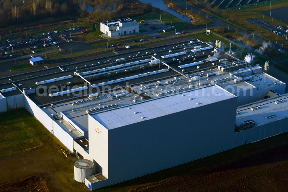 Aerial image Boizenburg/Elbe - Building and production halls on the premises of Sweet Tec GmbH in Boizenburg/Elbe in the state Mecklenburg - Western Pomerania, Germany