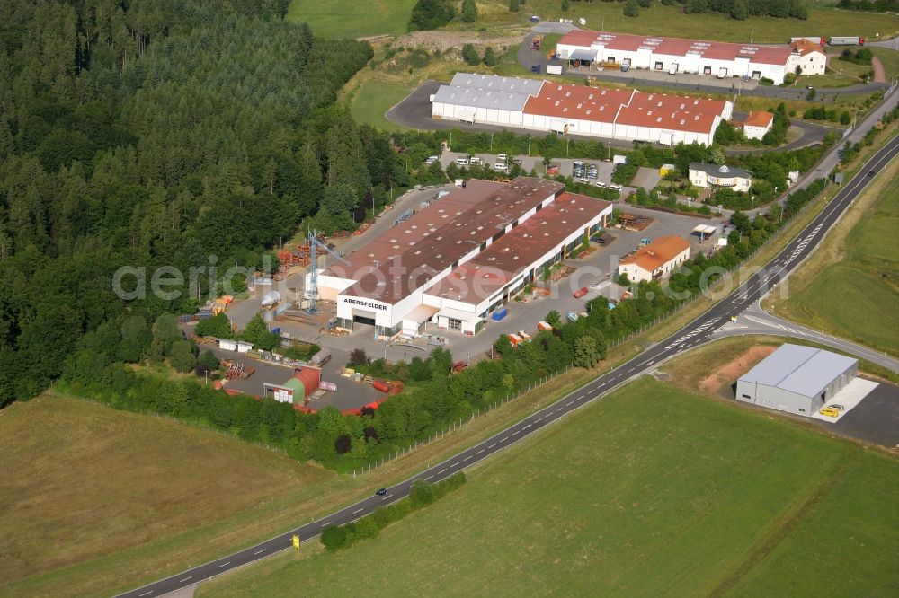 Schildeck from above - Building and production halls on the premises of Tank- u. Stahlbau Abersfelof GmbH & Co. KG ba in Schildeck in the state Bavaria, Germany