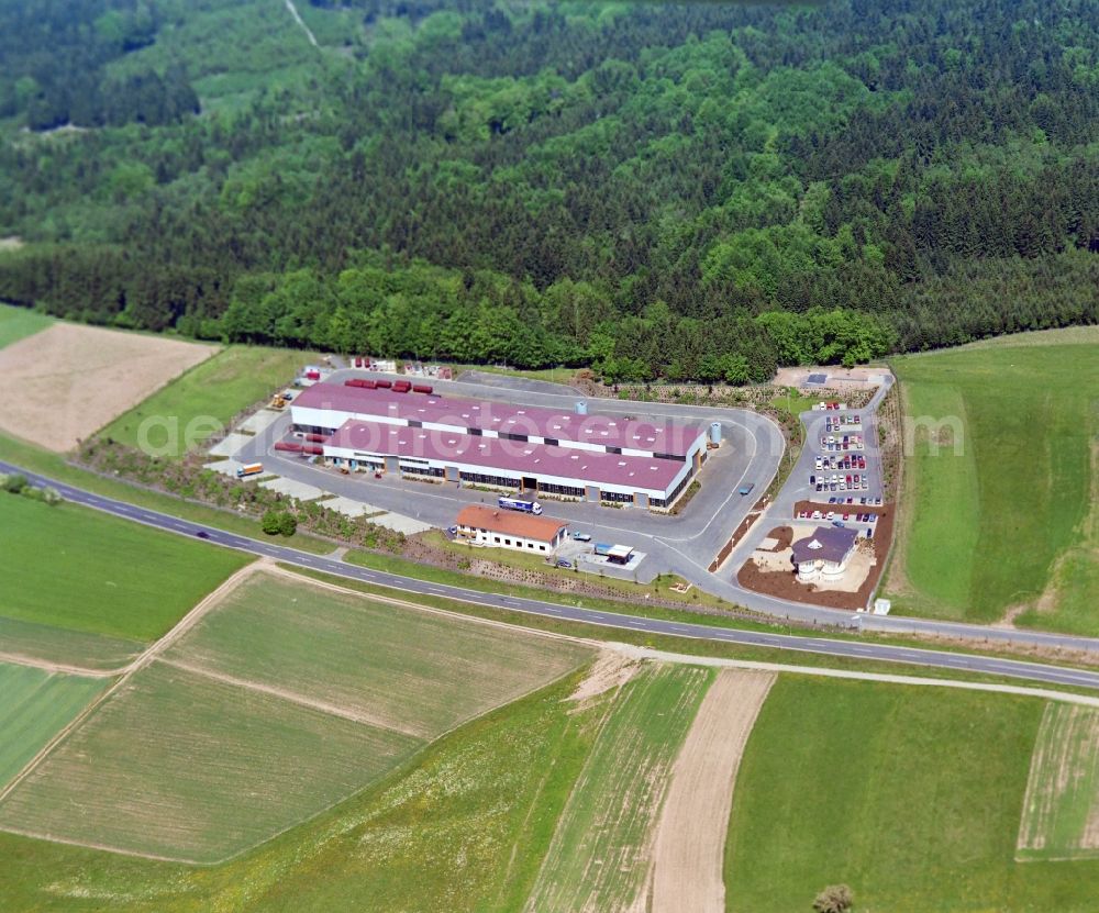 Aerial image Schondra - Building and production halls on the premises of Tank- u. Stahlbau Abersfelof GmbH & Co. KG ba in Schildeck in the state Bavaria, Germany