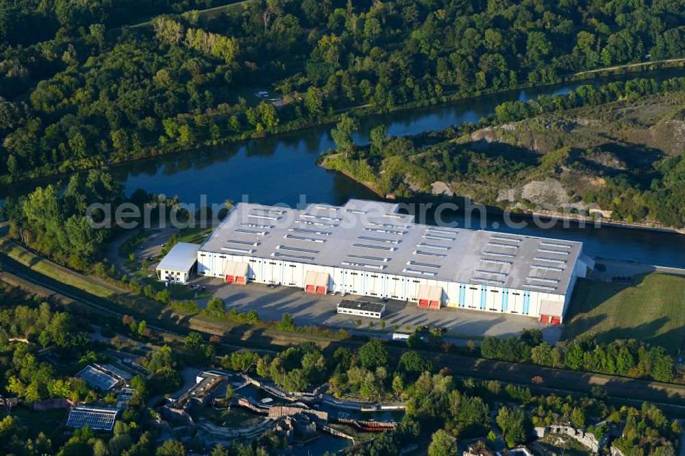 Gelsenkirchen from the bird's eye view: Building and production halls on the premises of Tata Steel Ltd. on street Grimbergstrasse in Gelsenkirchen at Ruhrgebiet in the state North Rhine-Westphalia, Germany