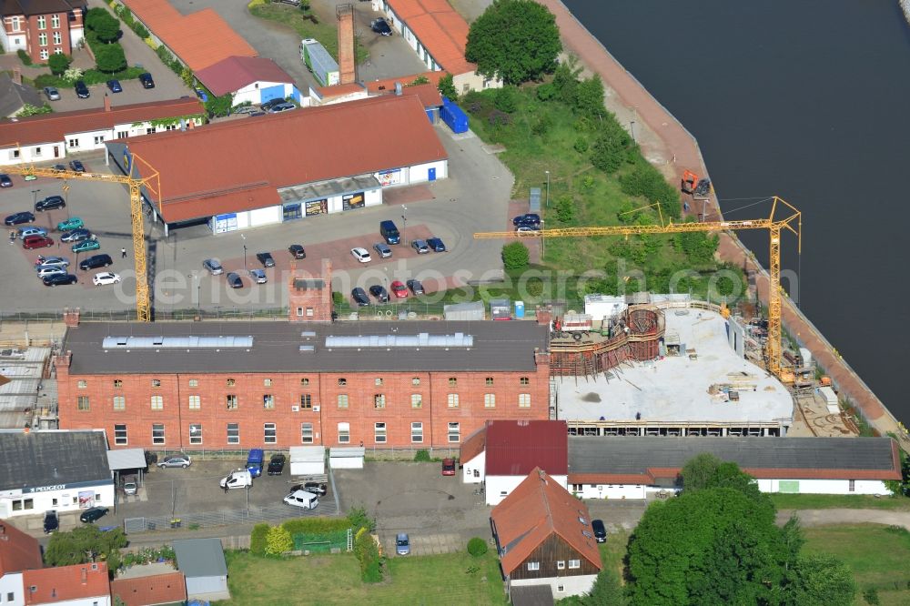 Aerial photograph Genthin - Building and production halls on the premises of TCS TuerControlSysteme AG in Genthin in the state Saxony-Anhalt