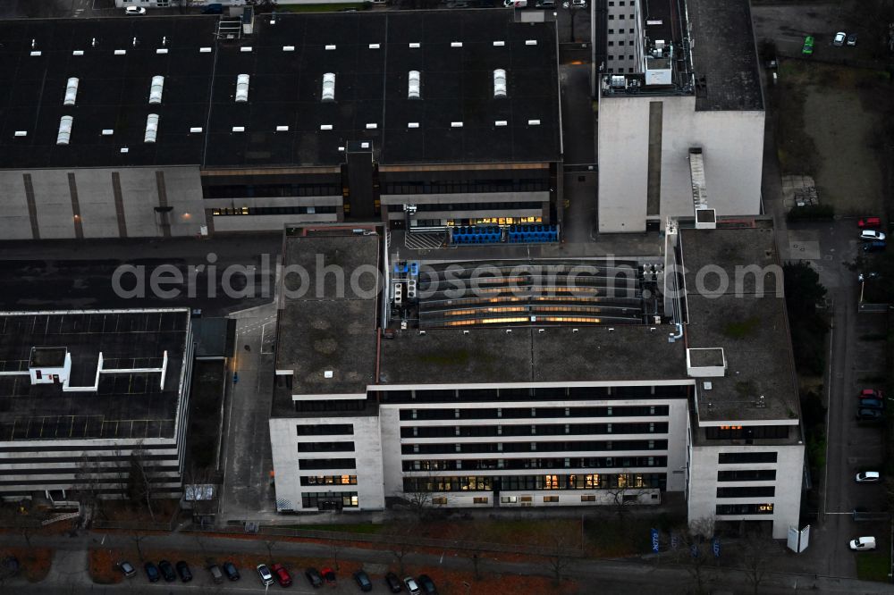 Aerial image Berlin - Building and production halls on the premises of TDK Sensors AG & Co. KG on street Beeskowdamm in the district Lichterfelde in Berlin, Germany