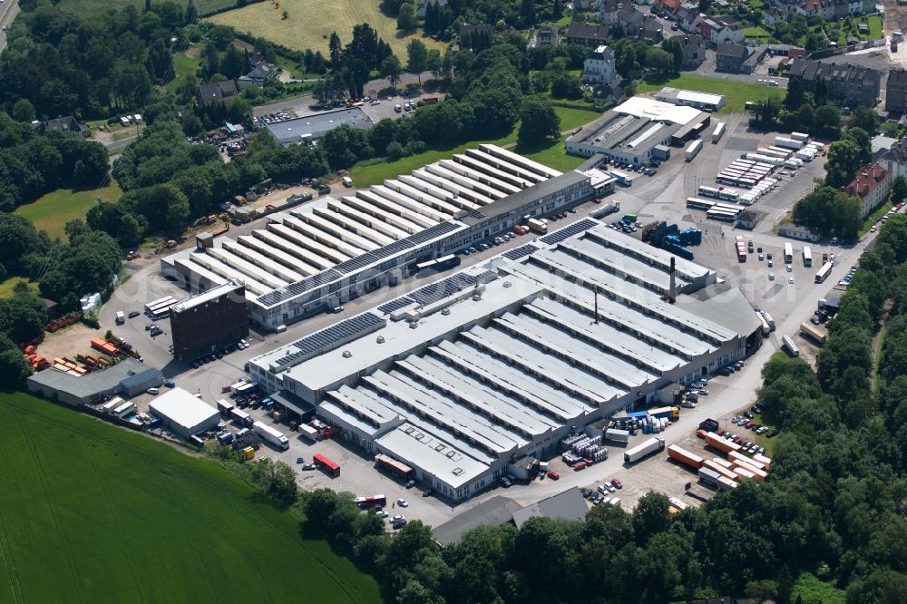 Velbert from above - Building and production halls on the premises of Technisches Hilfswerk in Velbert in the state North Rhine-Westphalia, Germany