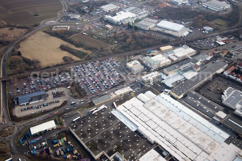 Edenkoben from the bird's eye view: Building and production halls on the premises of Tenneco Automotive Deutschland GmbH in Edenkoben in the state Rhineland-Palatinate