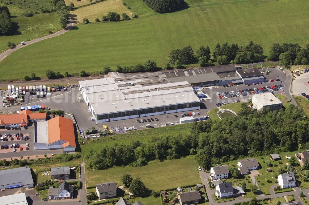 Aerial photograph Weitefeld - Building and production halls on the premises of THIELMANN WEW GmbH on Ringstrasse in Weitefeld in the state Rhineland-Palatinate, Germany