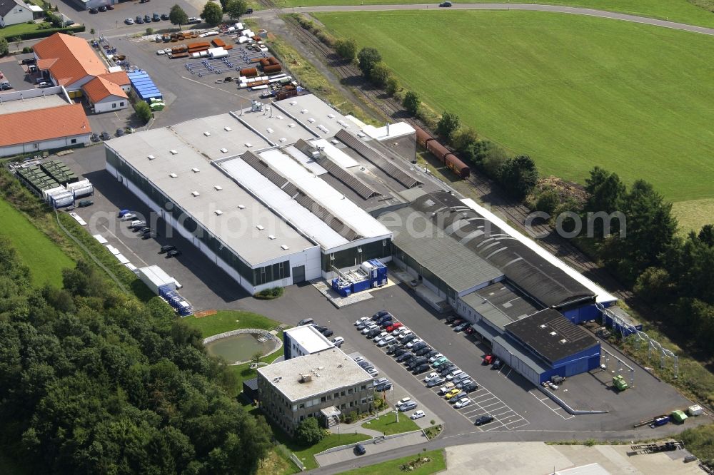 Aerial image Weitefeld - Building and production halls on the premises of THIELMANN WEW GmbH on Ringstrasse in Weitefeld in the state Rhineland-Palatinate, Germany