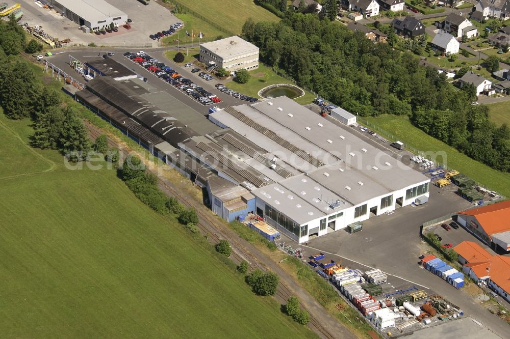 Aerial photograph Weitefeld - Building and production halls on the premises of THIELMANN WEW GmbH on Ringstrasse in Weitefeld in the state Rhineland-Palatinate, Germany