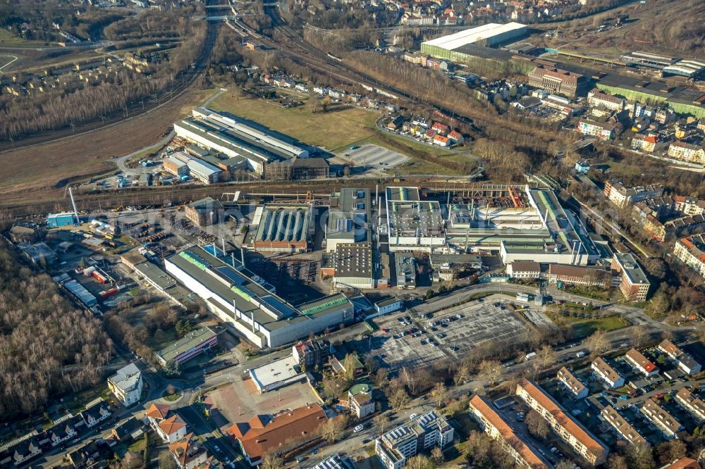 Aerial photograph Dortmund - Building and production halls on the premises of ThyssenKrupp Rothe Erde on Tremoniastrasse in Dortmund in the state North Rhine-Westphalia, Germany