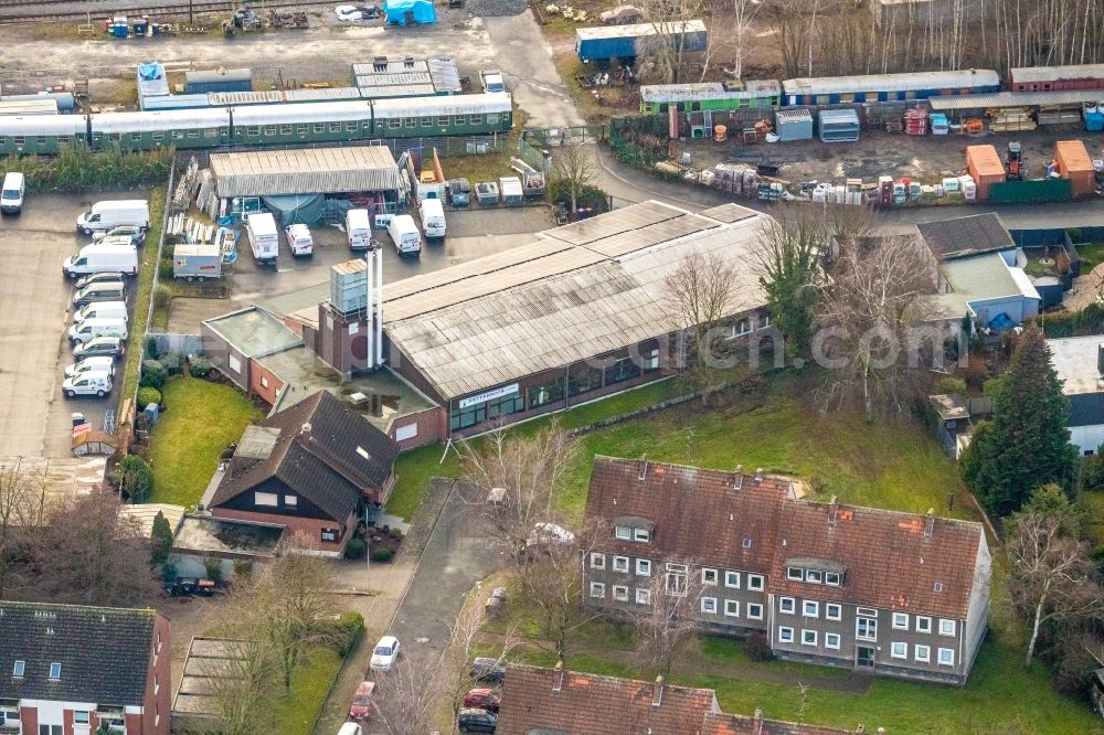 Aerial photograph Hamm - Building and production halls on the premises of Tischlerei and Schreinerei on Schumannstrasse in Hamm in the state North Rhine-Westphalia, Germany