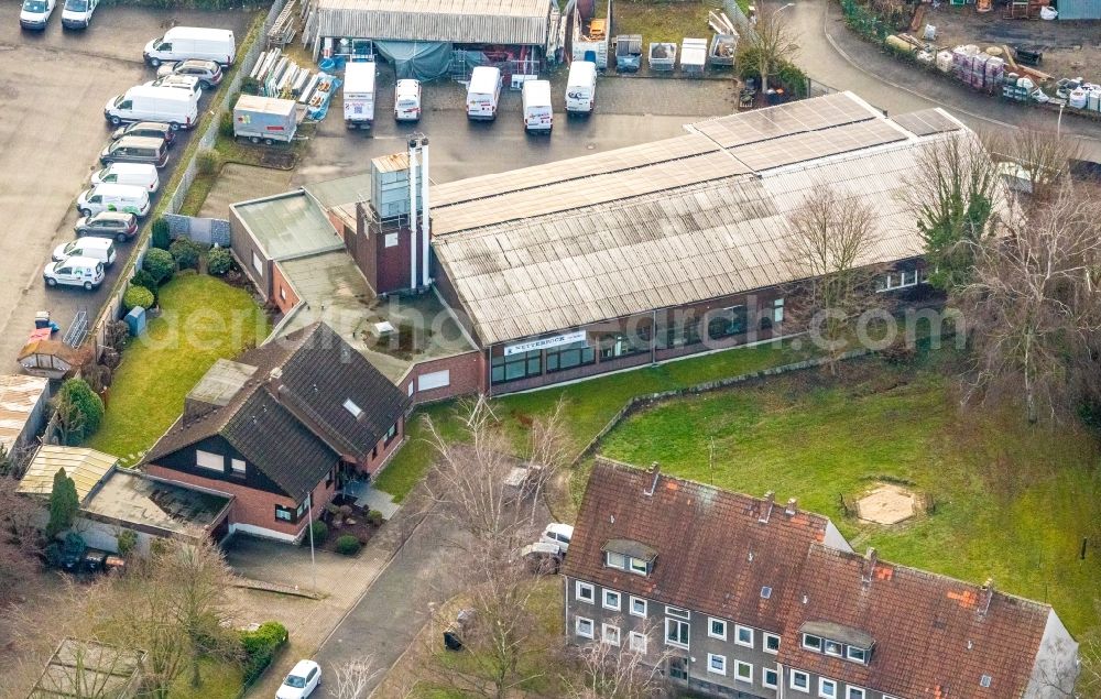 Aerial image Hamm - Building and production halls on the premises of Tischlerei and Schreinerei on Schumannstrasse in Hamm in the state North Rhine-Westphalia, Germany