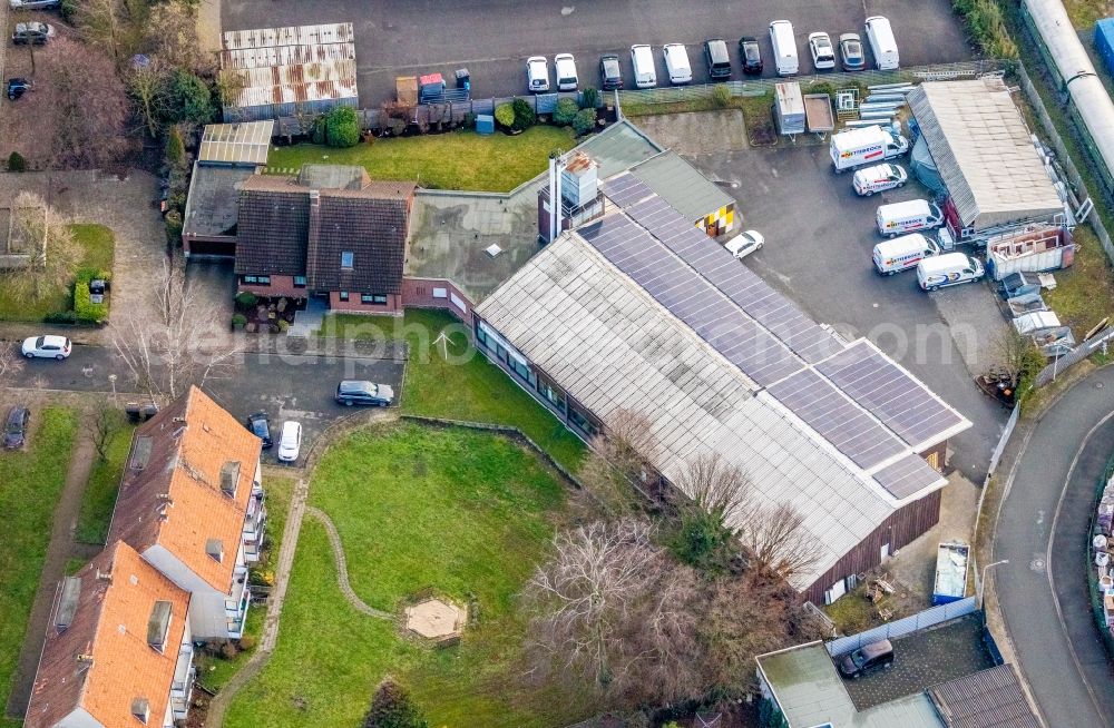 Aerial photograph Hamm - Building and production halls on the premises of Tischlerei and Schreinerei on Schumannstrasse in Hamm in the state North Rhine-Westphalia, Germany