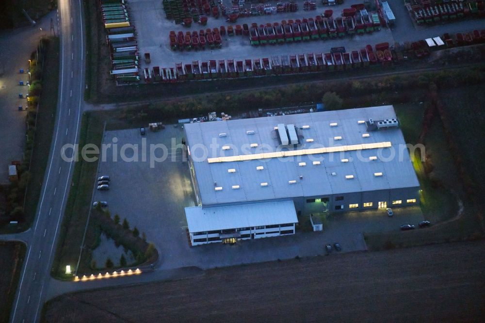 Aerial image Bad Laer - Building and production halls on the premises of TKT Kunststoff-Technik GmbH in the district Mueschen in Bad Laer in the state Lower Saxony, Germany