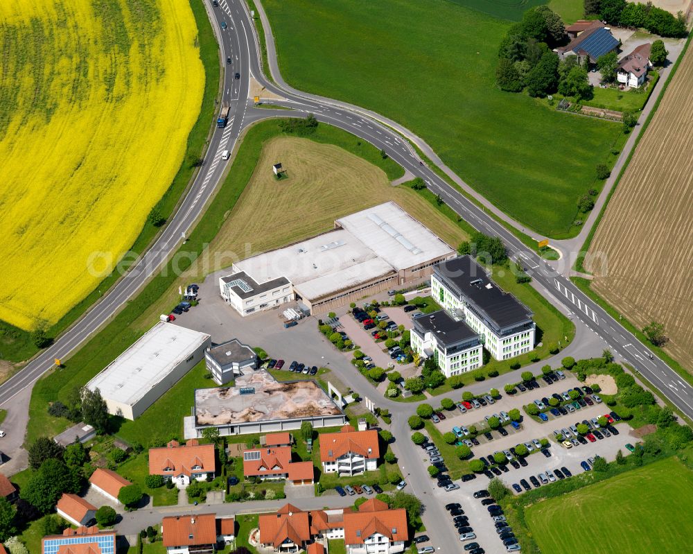 Aerial photograph Eberhardzell - Building and production halls on the premises of Torbau Schwaben GmbH on street Enzianstrasse in the district Oberessendorf in Eberhardzell in the state Baden-Wuerttemberg, Germany