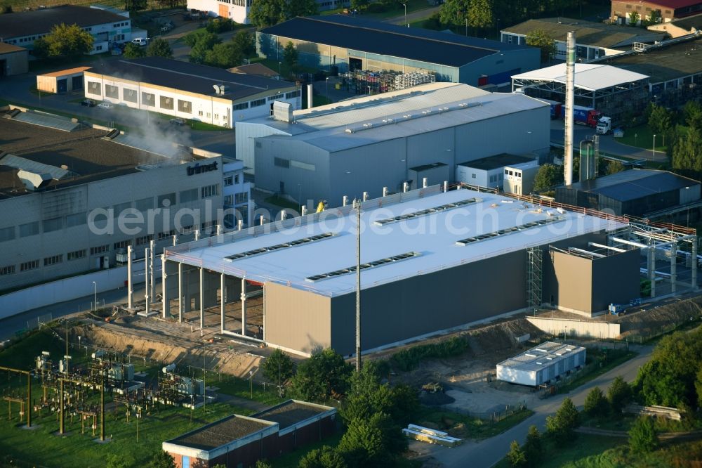 Aerial image Harzgerode - Building and production halls on the premises of TRIMET Aluminium SE on Aluminiumallee in Harzgerode in the state Saxony-Anhalt, Germany