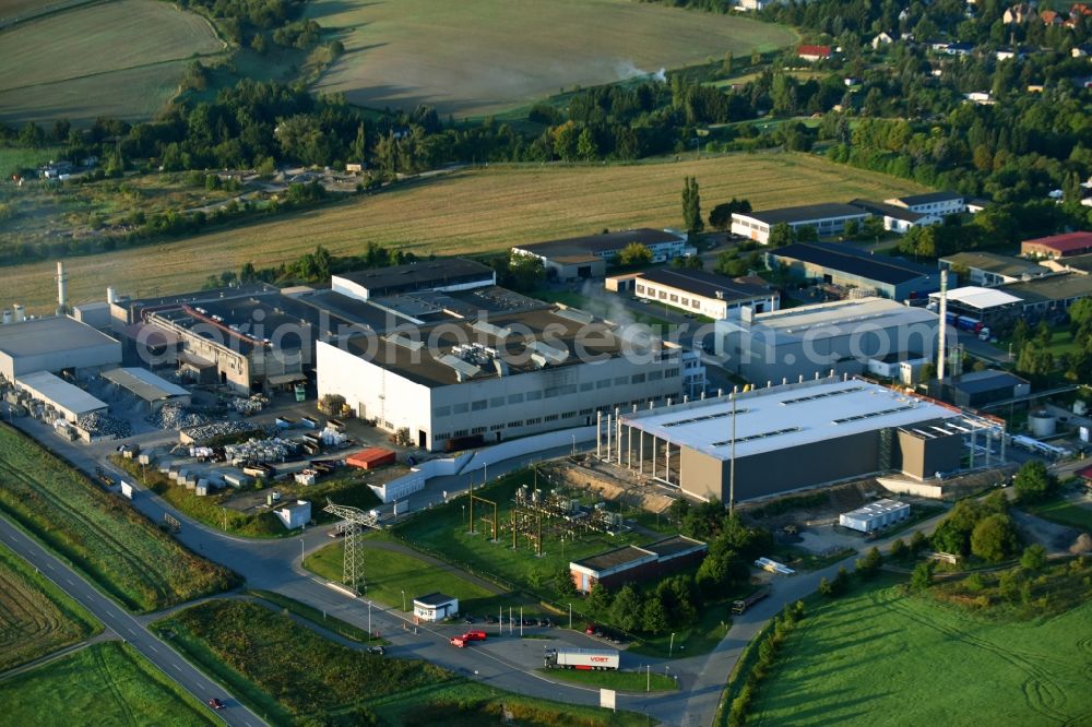 Aerial photograph Harzgerode - Building and production halls on the premises of TRIMET Aluminium SE on Aluminiumallee in Harzgerode in the state Saxony-Anhalt, Germany