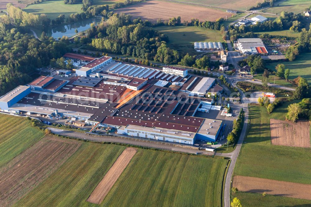 Gundershoffen from the bird's eye view: Building and production halls on the premises of Tryba in Gundershoffen in Grand Est, France