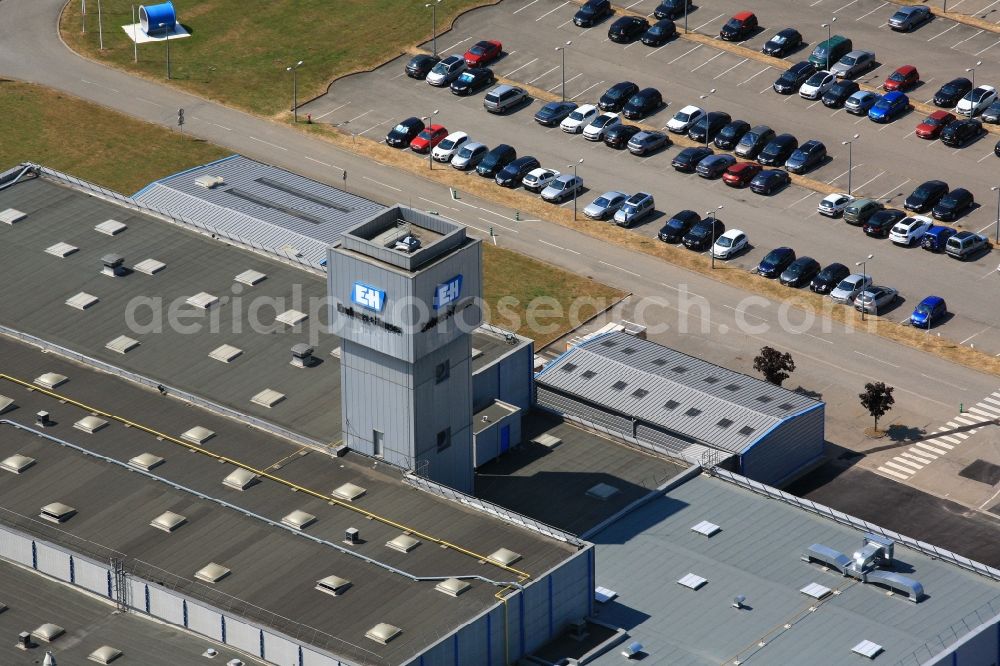 Aerial photograph Cernay - Building and production halls on the premises of der Firma Flowtec, Endress and Hauser in Cernay in France