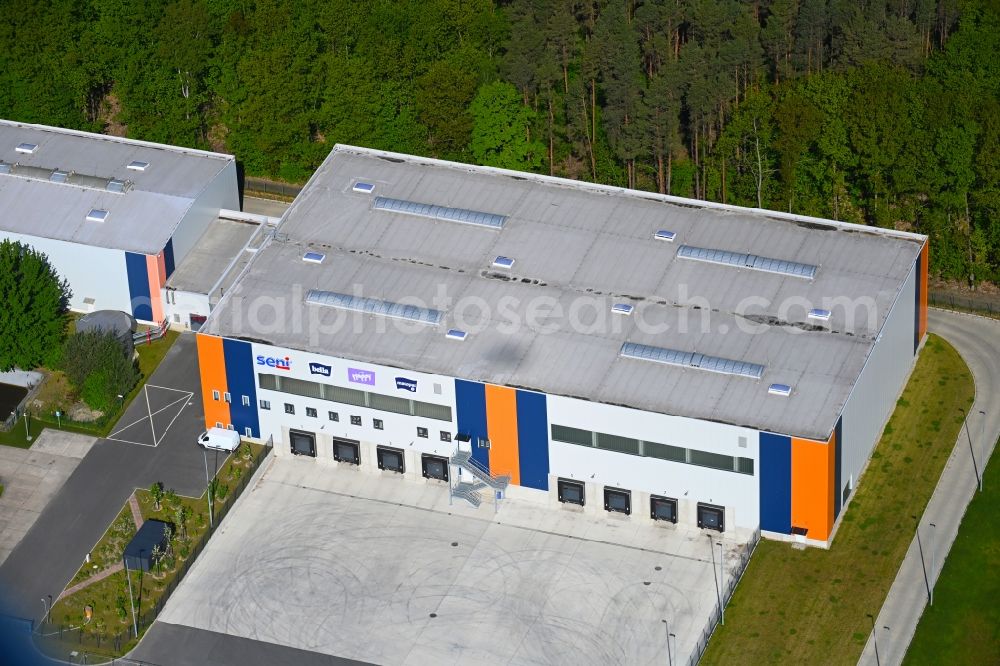 Aerial image Biesenthal - Building and production halls on the premises TZMO Deutschland in Biesenthal in the state Brandenburg, Germany