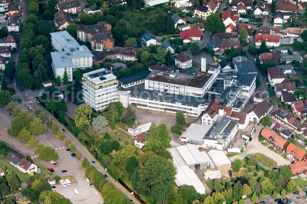 Bühl from the bird's eye view: Building and production halls on the premises of UHU gmbH & CO KG in Buehl in the state Baden-Wurttemberg, Germany