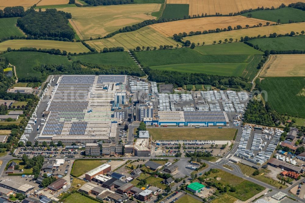 Aerial image Sendenhorst - Building and production halls on the premises of VEKA AG on Dieselstrasse in Sendenhorst in the state North Rhine-Westphalia, Germany