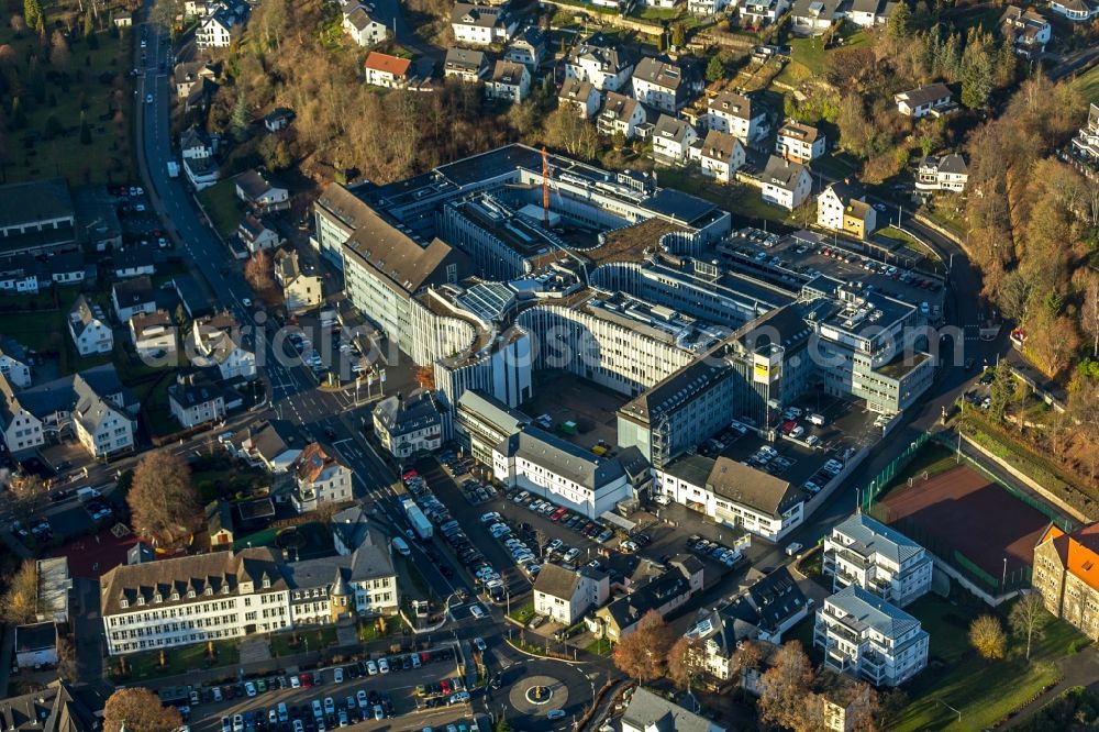 Attendorn from the bird's eye view: Buildings and production halls on the factory premises of Viega Holding GmbH & Co. KG at Viega Platz in Attendorn in the federal state of North Rhine-Westphalia, Germany