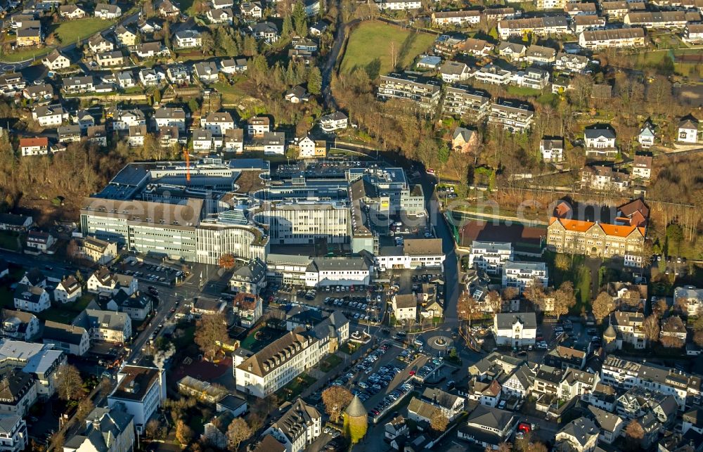 Aerial image Attendorn - Buildings and production halls on the factory premises of Viega Holding GmbH & Co. KG at Viega Platz in Attendorn in the federal state of North Rhine-Westphalia, Germany