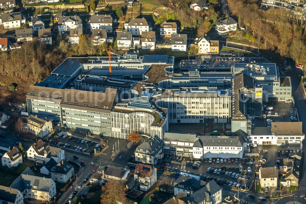 Aerial photograph Attendorn - Buildings and production halls on the factory premises of Viega Holding GmbH & Co. KG at Viega Platz in Attendorn in the federal state of North Rhine-Westphalia, Germany