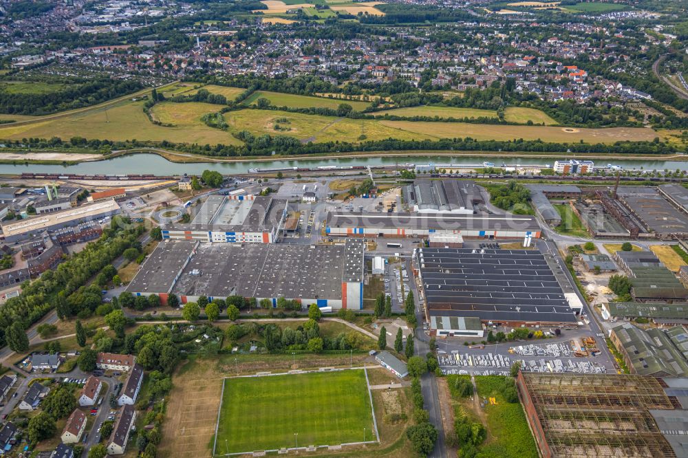 Aerial image Hamm - Building and production halls on the premises Voestalpine Boehler Welding on street Hafenstrasse in the district Heessen in Hamm at Ruhrgebiet in the state North Rhine-Westphalia, Germany