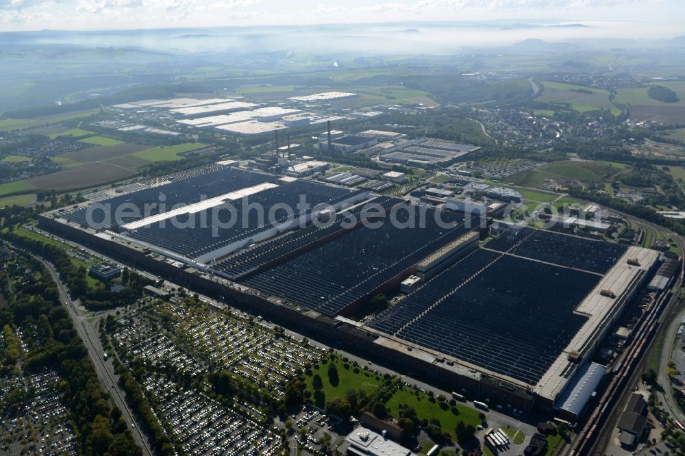 Baunatal from the bird's eye view: Building and production halls on the premises of Volkswagen AG Baunatal in Baunatal in the state Hesse