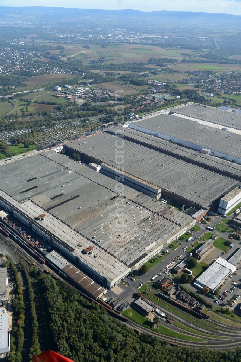 Baunatal from above - Building and production halls on the premises of Volkswagen AG Baunatal in Baunatal in the state Hesse