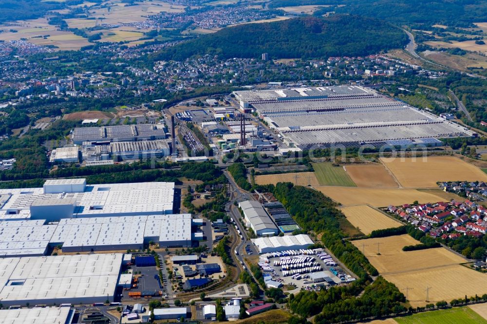 Baunatal from above - Building and production halls on the premises of Volkswagen AG in Baunatal in the state Hesse, Germany