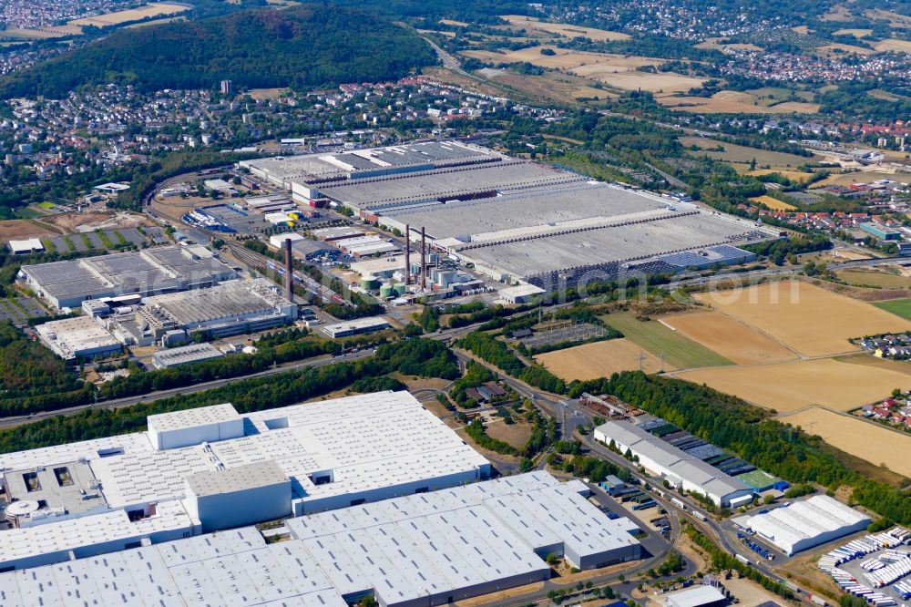 Baunatal from the bird's eye view: Building and production halls on the premises of Volkswagen AG in Baunatal in the state Hesse, Germany