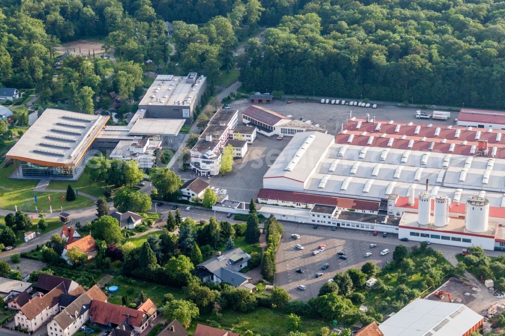 Rheinau from the bird's eye view: Building and production halls on the premises of WeberHaus GmbH & Co. KG in the district Linx in Rheinau in the state Baden-Wuerttemberg, Germany