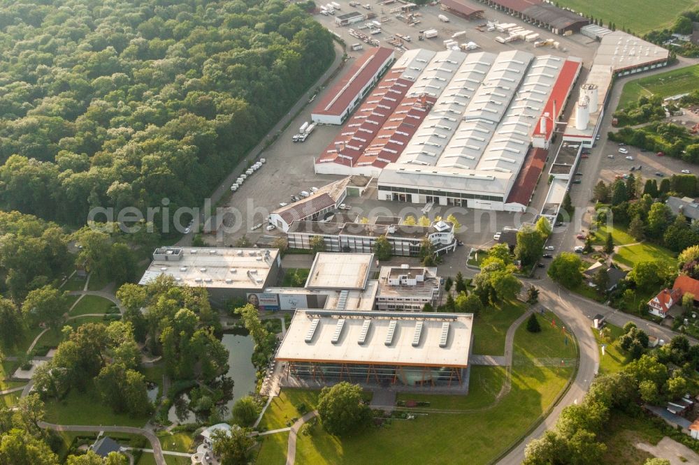 Aerial photograph Rheinau - Building and production halls on the premises of WeberHaus GmbH & Co. KG in the district Linx in Rheinau in the state Baden-Wuerttemberg, Germany