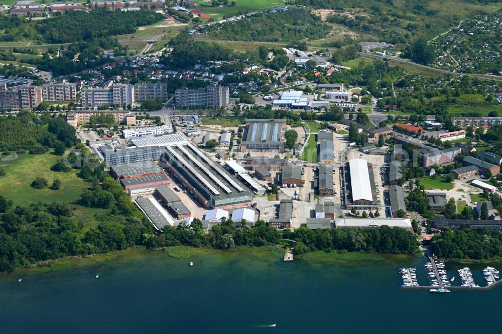 Aerial photograph Neubrandenburg - Building and production halls on the premises of Weka Holzbau GmbH on street Augustastrasse - Johannesstrasse in Neubrandenburg in the state Mecklenburg - Western Pomerania, Germany