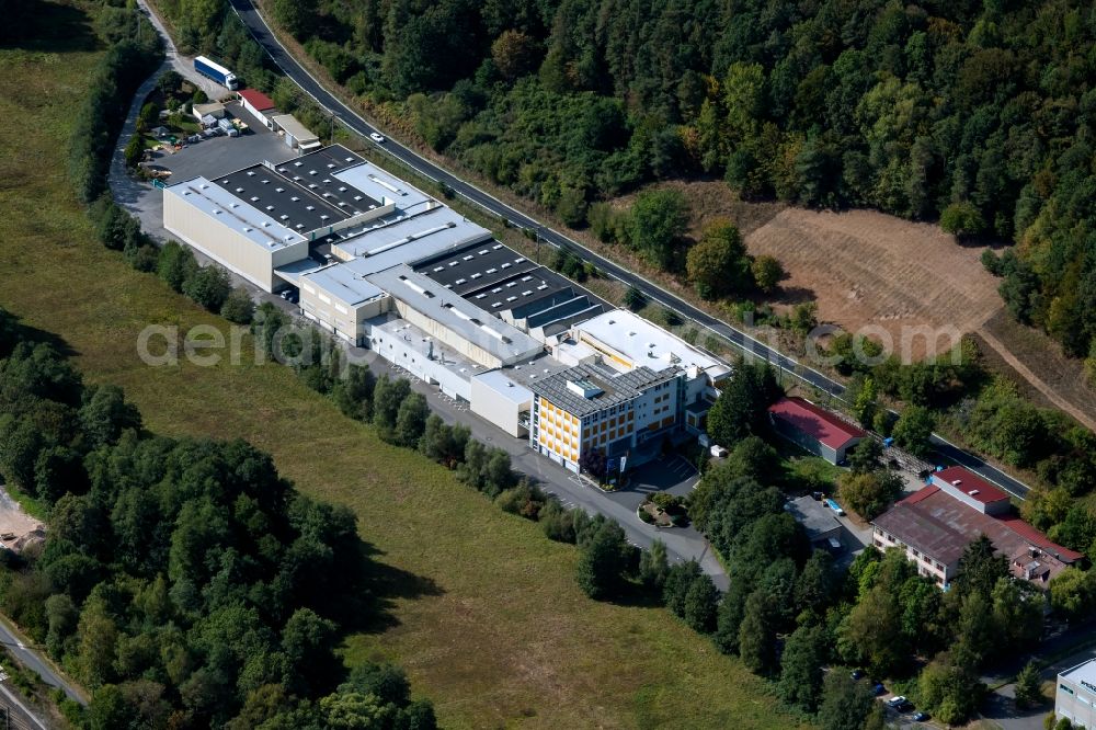 Wiesthal from above - Building and production halls on the premises WENZEL Group GmbH & Co. KG on Werner-Wenzel-Strasse in the district Krommenthal in Wiesthal in the state Bavaria, Germany