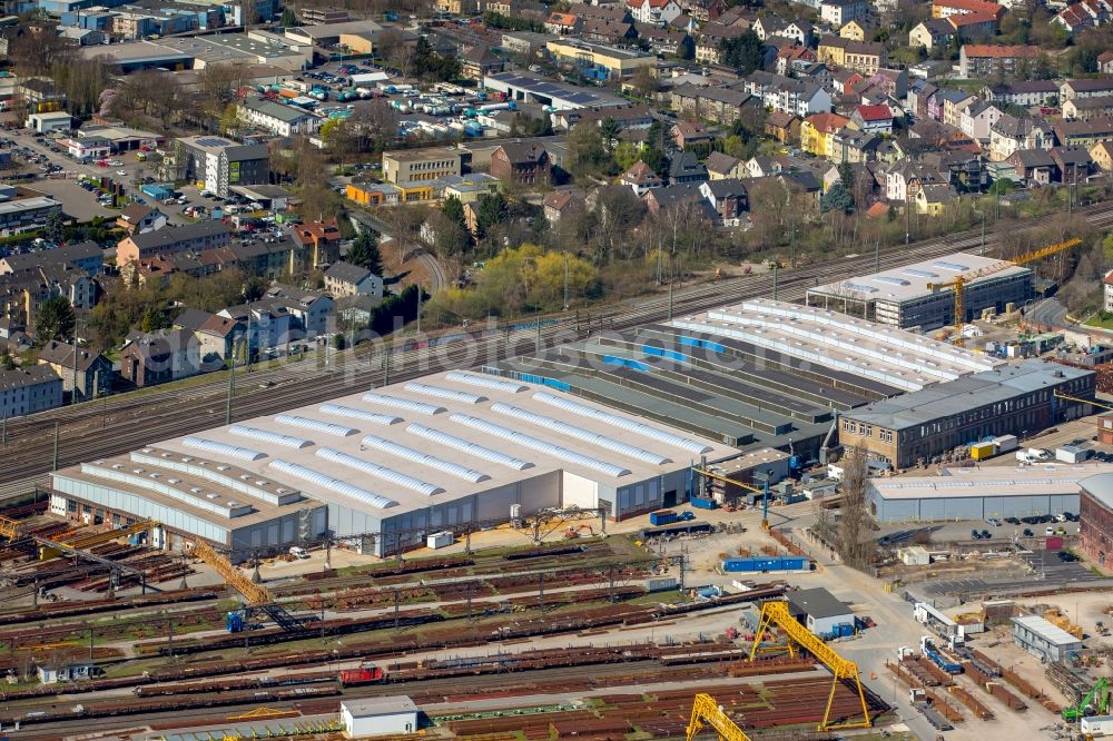 Aerial image Witten - Building and production halls on the premises of DB factory Oberbaustoffe Witten of DB InfraGO AG in the district Bommern in Witten in the state North Rhine-Westphalia