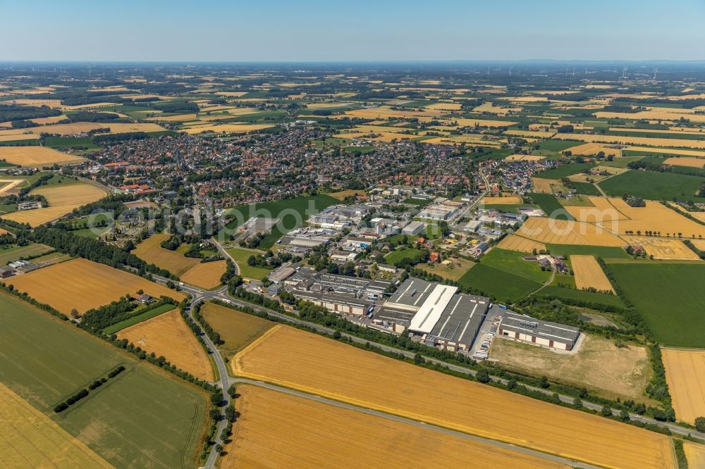 Aerial photograph Wadersloh - Building and production halls on the premises of Westag & Getalit AG on Mauritz in Wadersloh in the state North Rhine-Westphalia, Germany