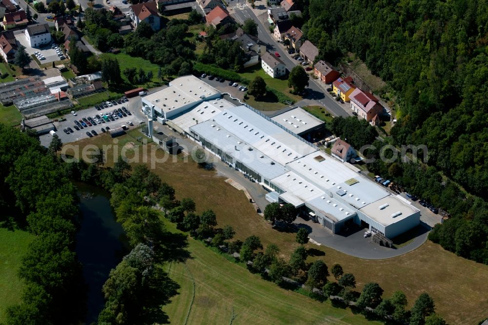 Krautheim from the bird's eye view: Building and production halls on the premises of the Woehrle GmbH & Co. KG in Krautheim in the state Baden-Wurttemberg, Germany