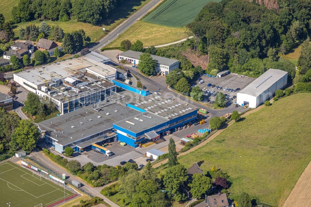 Aerial image Sprockhövel - Building and production halls on the premises of Wicke GmbH + Co. KG on Elberfelof Strasse in the district Herzkamp in Sprockhoevel in the state North Rhine-Westphalia, Germany