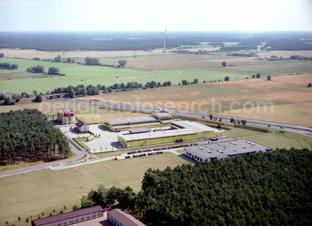 Aerial image Freiwalde / BRB - Werksgelände der WILLCO-Haus GmbH & Co - KG Am Stieg 19 in 15910 Freiwalde an der Autobahnabfahrt. Tel.: 035474-200-0