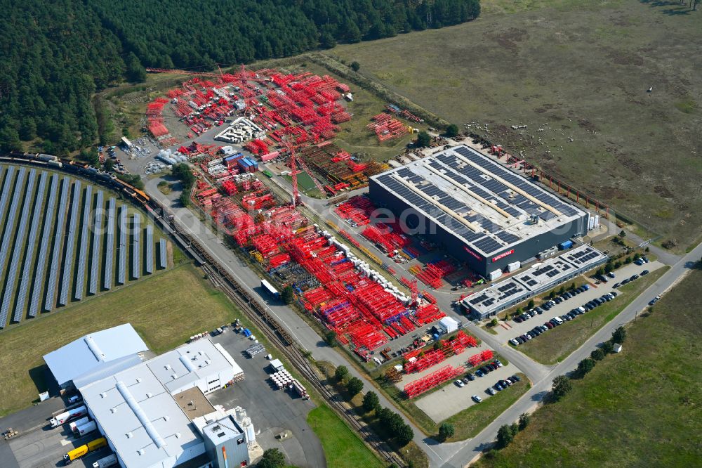 Aerial photograph Luckau - Building and production halls on the premises of WOLFFKRAN GmbH on Frederik-Ipsen-Strasse in Luckau in the state Brandenburg, Germany