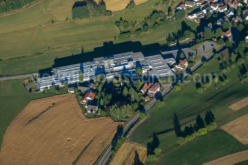Waldachtal from above - Building and production halls on the premises of ZiefleKoch Hotel- and Objekteinrichtung in the district Cresbach in Waldachtal in the state Baden-Wuerttemberg
