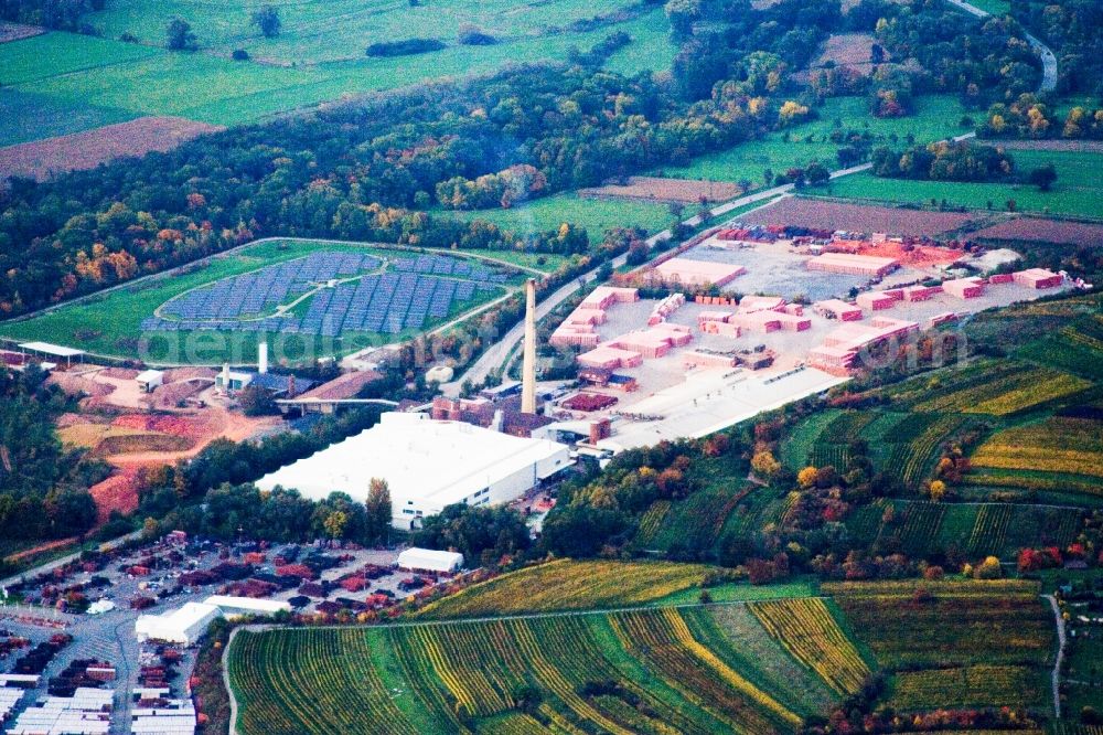 Malsch from the bird's eye view: Building and production halls on the premises of brick factory WIENERBERGER MALSCH in the district Rot in Malsch in the state Baden-Wuerttemberg