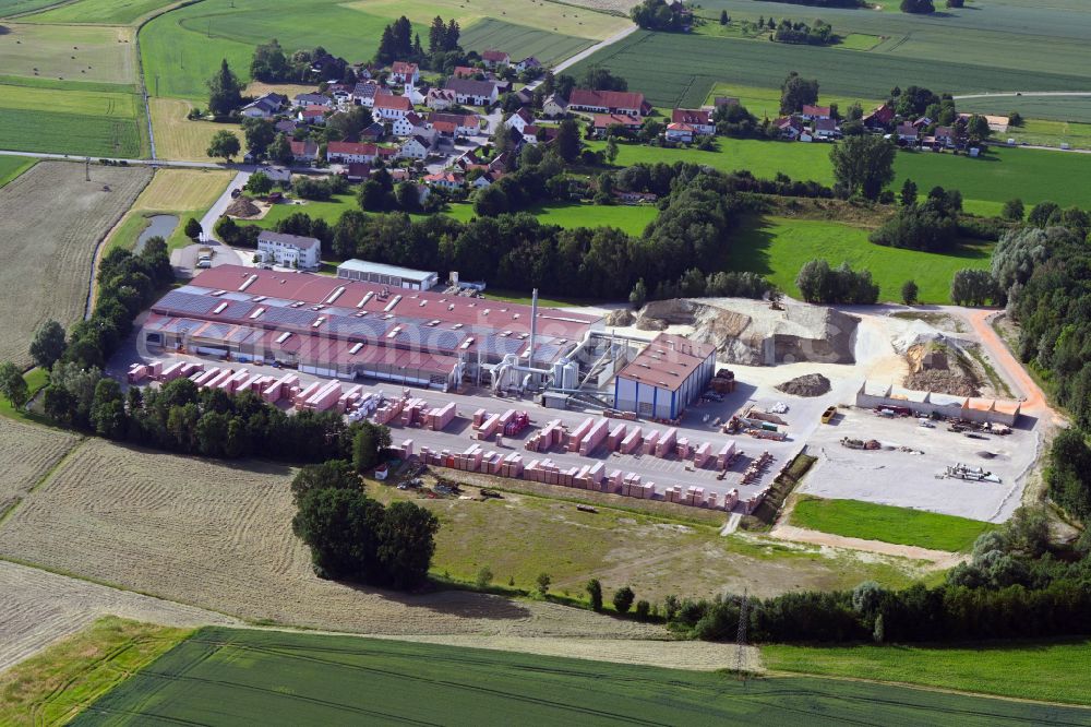 Aerial image Egenhofen - Building and production halls on the premises of Ziegelsysteme Michael Kellerer in Egenhofen in the state Bavaria, Germany