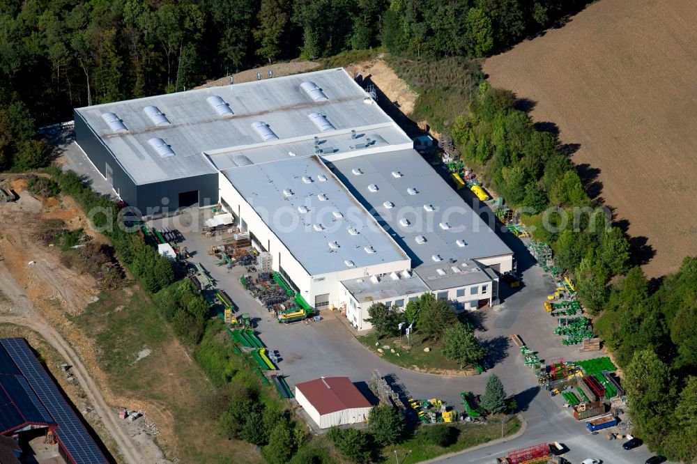 Aerial photograph Ravenstein - Building and production halls on the premises of Zuern Harvesting GmbH & Co. KG at Eichenstrasse in Ravenstein in the state Baden-Wurttemberg, Germany