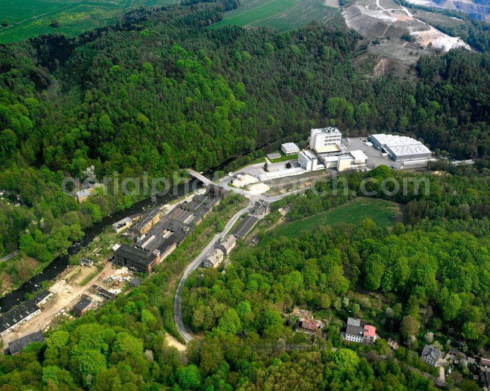 Aerial image Mohsdorf - Building and production halls on the premises Zschimmer & Schwarz Mohsdorf GmbH & Co. KG in Mohsdorf in the state Saxony, Germany